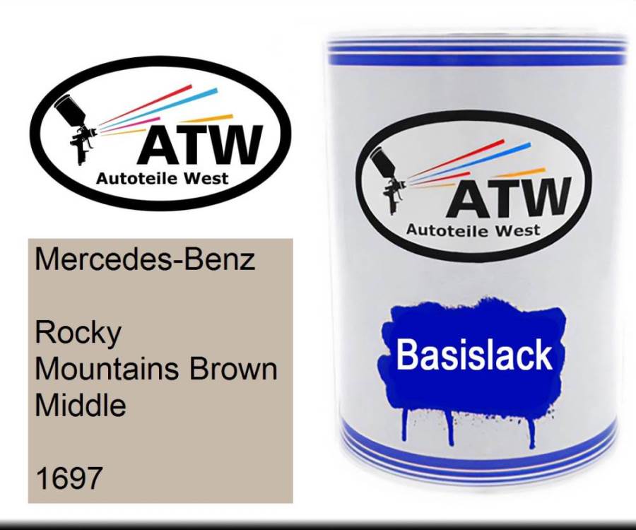 Mercedes-Benz, Rocky Mountains Brown Middle, 1697: 500ml Lackdose, von ATW Autoteile West.